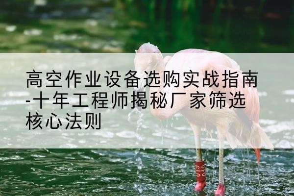 南沙剪叉式升降机厂家-高空作业设备选购实战指南-十年工程师揭秘厂家筛选核心法则