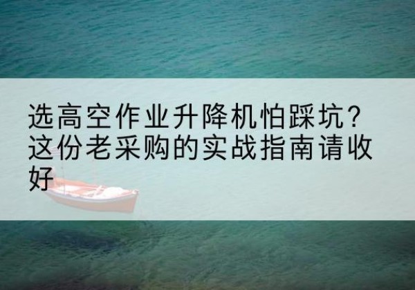 南沙高空作业升降机厂家推荐-选高空作业升降机怕踩坑？这份老采购的实战指南请收好