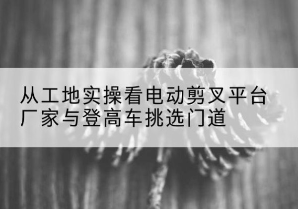 南沙电动剪叉升降平台厂家-从工地实操看电动剪叉平台厂家与登高车挑选门道